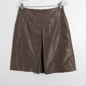 J. Crew 100% Silk Pleated Front Lined A Line Skirt Size 4